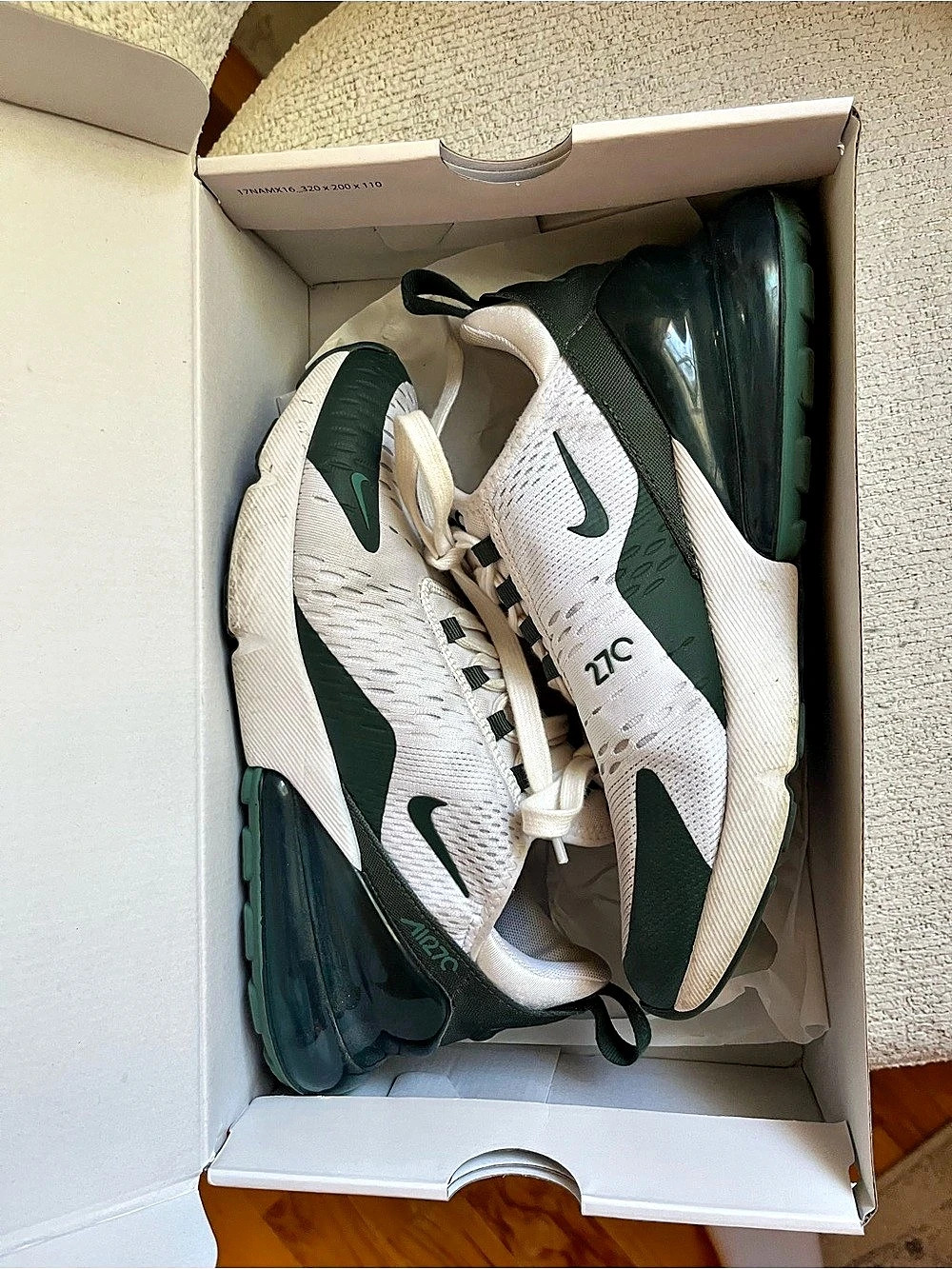 Nike Air Max 270 Women's Sneakers White & Green US 8.5